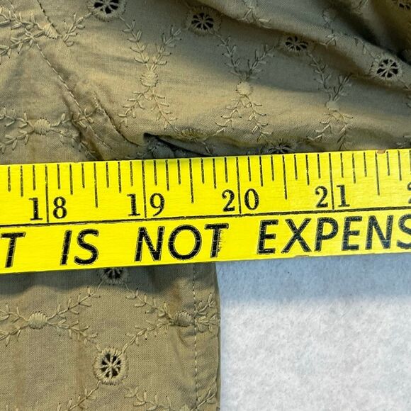 NWT LUCKY BRAND Shirt Women's Small Olive Green Eyelet Embroidered Button Down - Picture 10 of 16